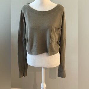Altar'd State Sage Green Cropped Sweater